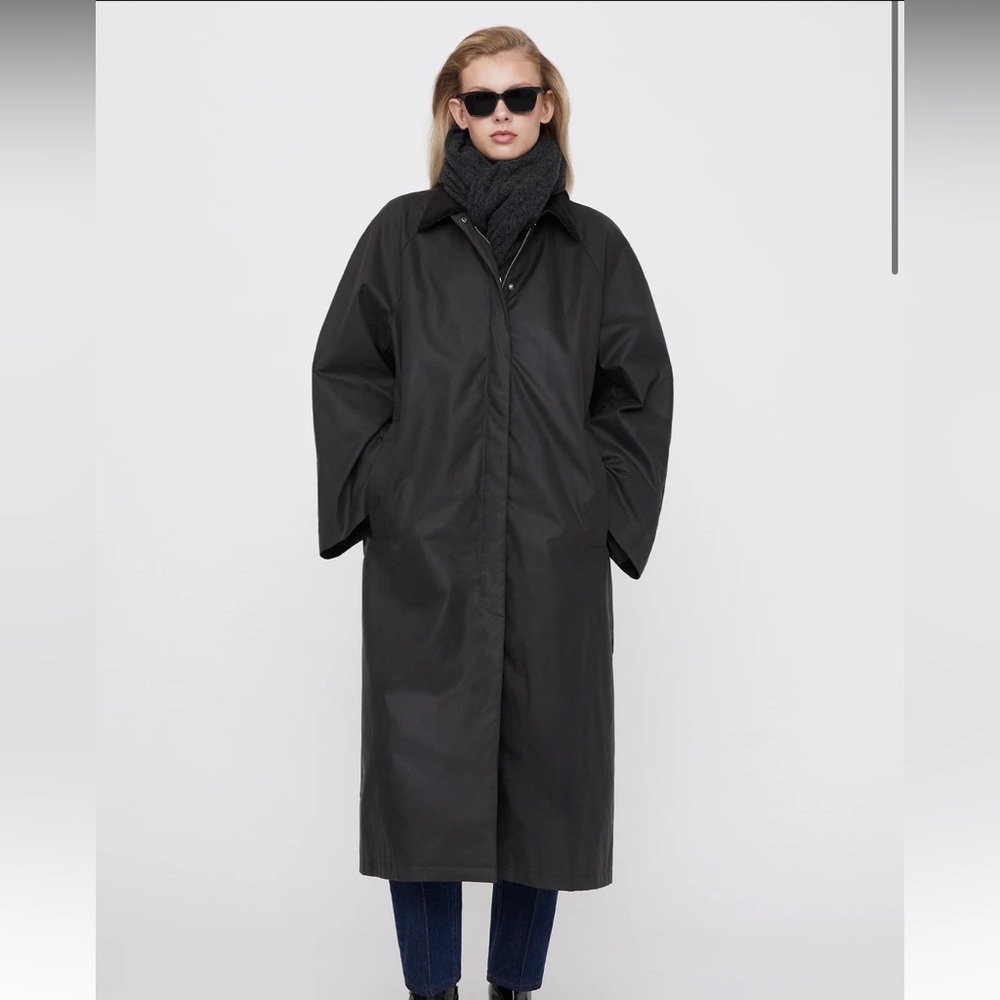 Toteme Country Coat Jacket Washed Black Canvas XS